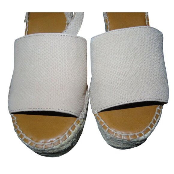 Franco Sarto Takara Tan Espadrille Leather Upper Platform Wedge Sandal sz 8.5 - Picture 3 of 11